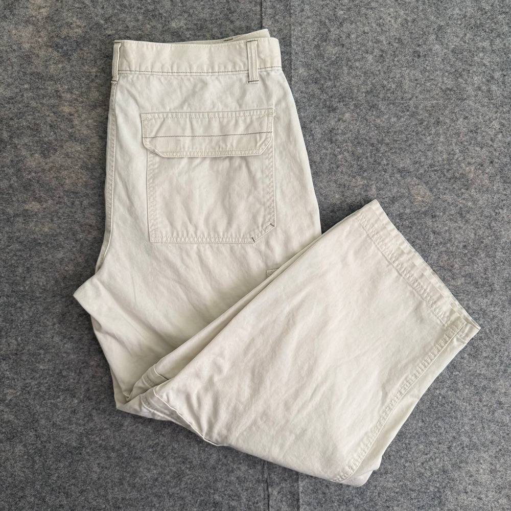 Bugle Boy Cargo Utility Trouser Pants Mens 40x30 Stonewall Cream Cotton
